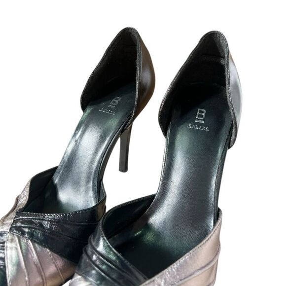 Black and Silver D'Orsay Pointed Toe Heels (W 7.5) - Picture 12 of 12